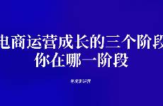 电商运营成长的三个阶段，你在哪一阶段？