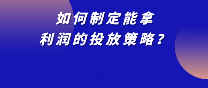 怎么做出一份不要流量要利润的投放策略？