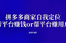 拼多多商家自我定位 帮平台赚钱or帮平台赚用户