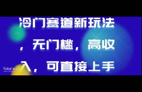 冷门赛道新玩法，无门槛，高收入，可直接上手